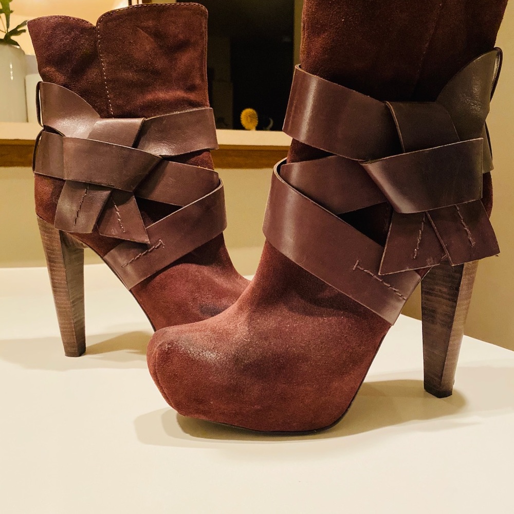 Jessica Simpson suede heel boots